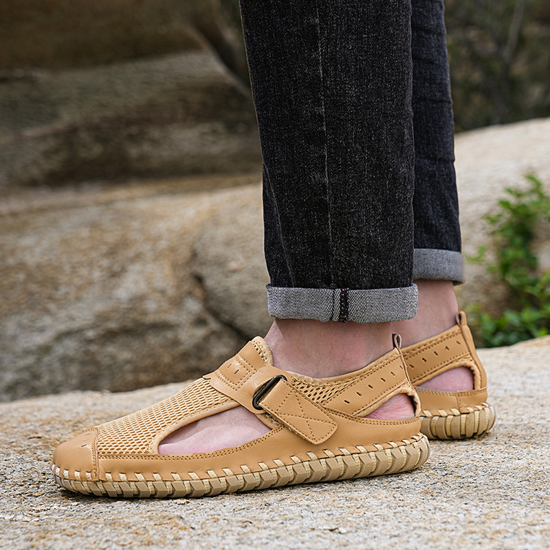 Genuine Summer Mens Casual Outdoor Leather New Sandals For Quality Men Beach Roman Mens Shoes 83F0