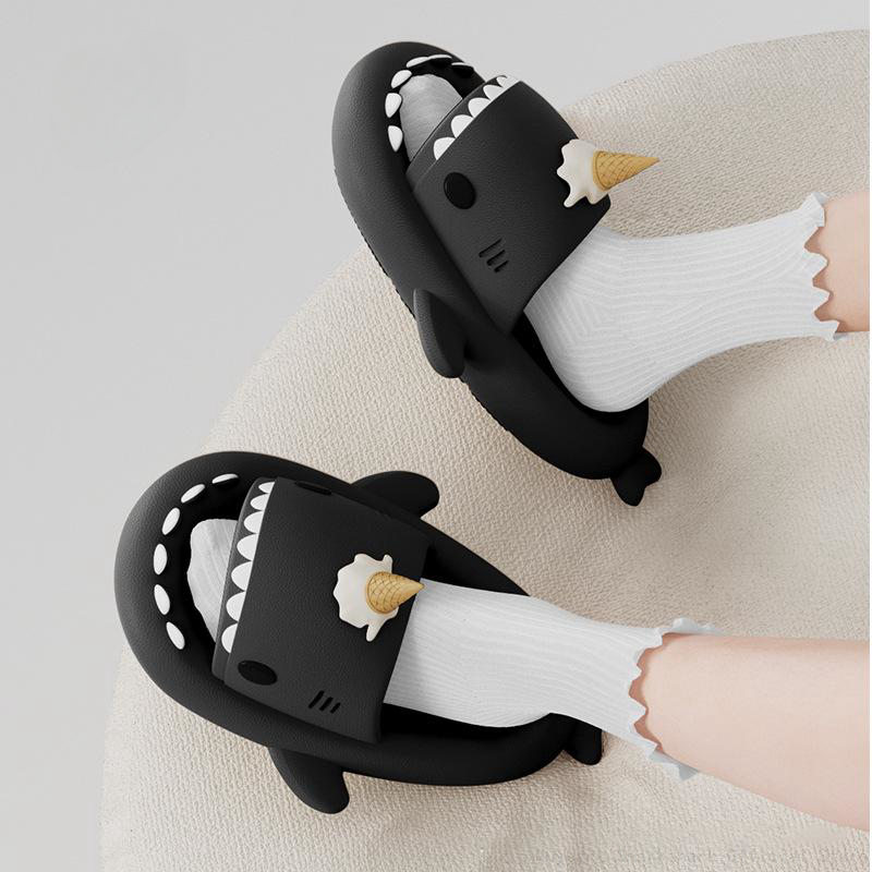 2025 new Detachable 2pcs Fins For Summer Adult Kids Shark Slippers Shoes Charm Accessories Ice Cream Panda Strawberry Xmas cd7d