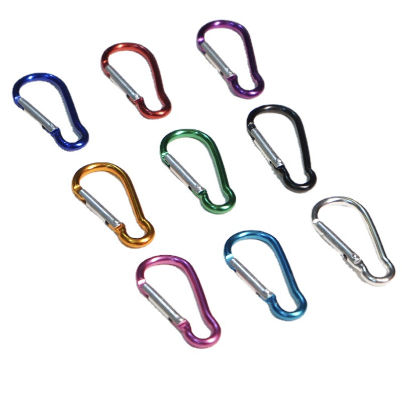 5#Aluminum Alloy Spring Climbing Carabiner with Number 5 Hexagon Buckle