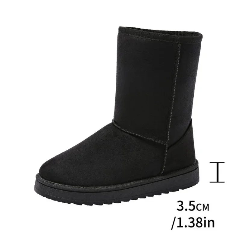 Women Shoes on Sale High Quality Winter Slip-on Mid-calf Women Boots Fashion Solid Casual Snow Boots Large Size Platform Boots
