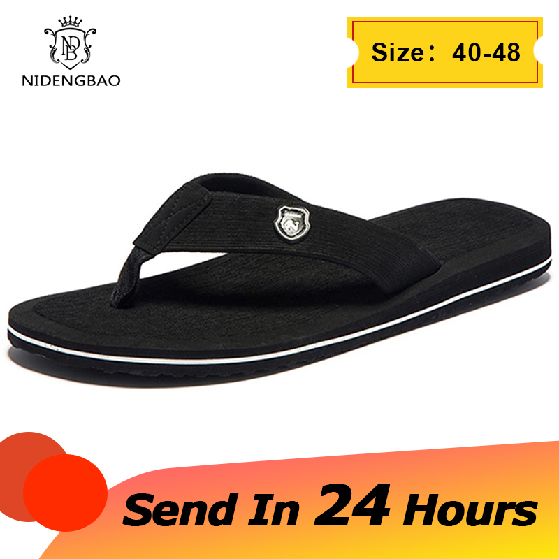 New Men Flip Flops Summer Beach Sandals Slippers for Men Non-slip Slip-on Flats Shoes Men Plus Size 48 49 50 Sandals Pantufa