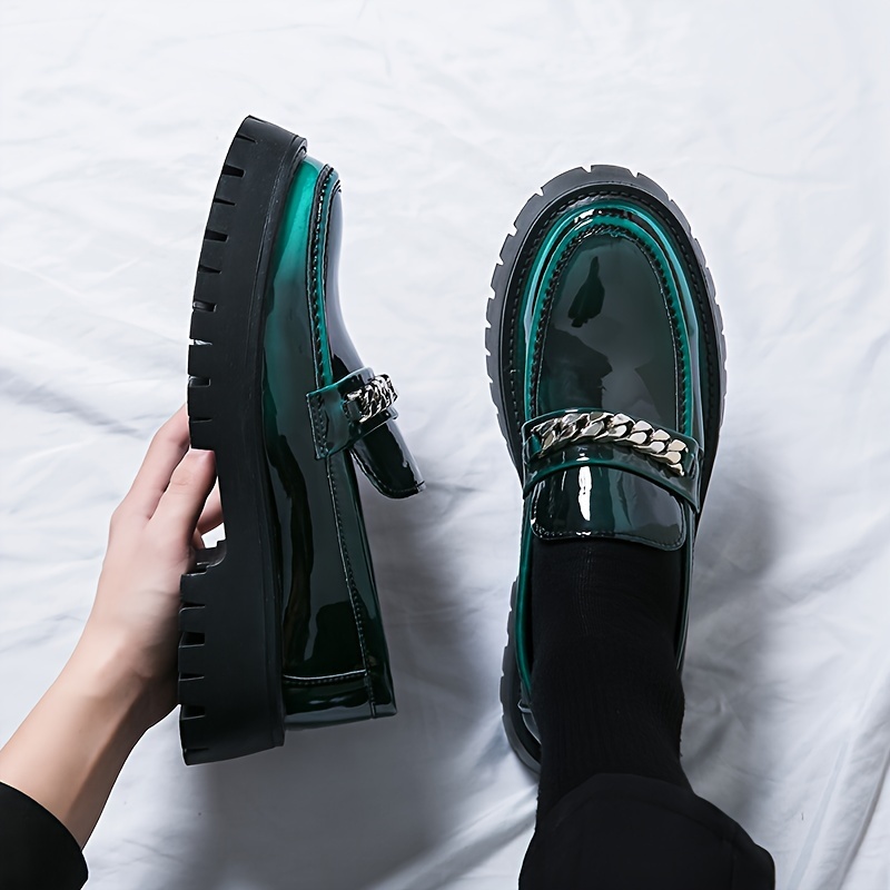 Mens Round Toe PU Leather Slip On Penny Loafers - Wear-Resistant Anti-Skid Rubber Sole, Comfortable PU Insole, Solid Color, Perfect for Business Offic