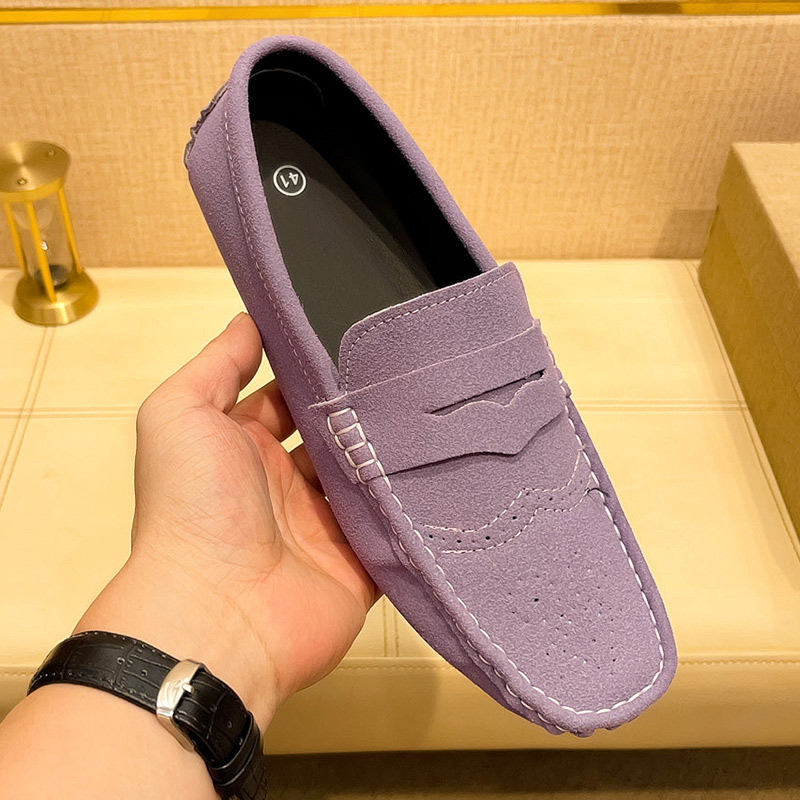 YRZL Suede Loafers Men Casual Party Dress Shoes Slip on Moccasins Men Flats Shoes Comfortable Size 48 Fashion Mens Shoes