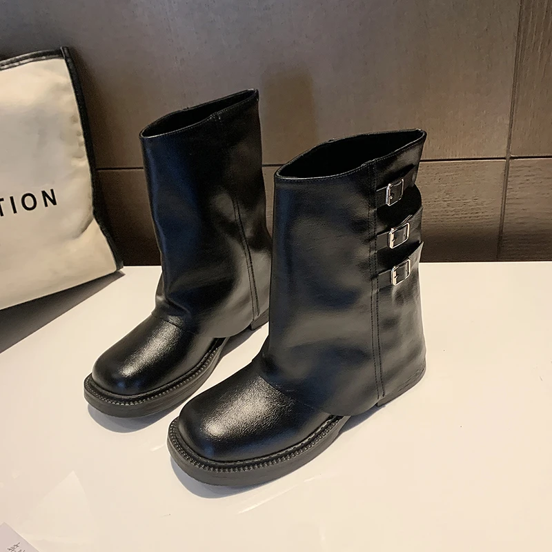 New Retro Style Knee High Women Fashion Ladies Slip on Long Boots Autumn Winter Women's Footwear Knight Booties