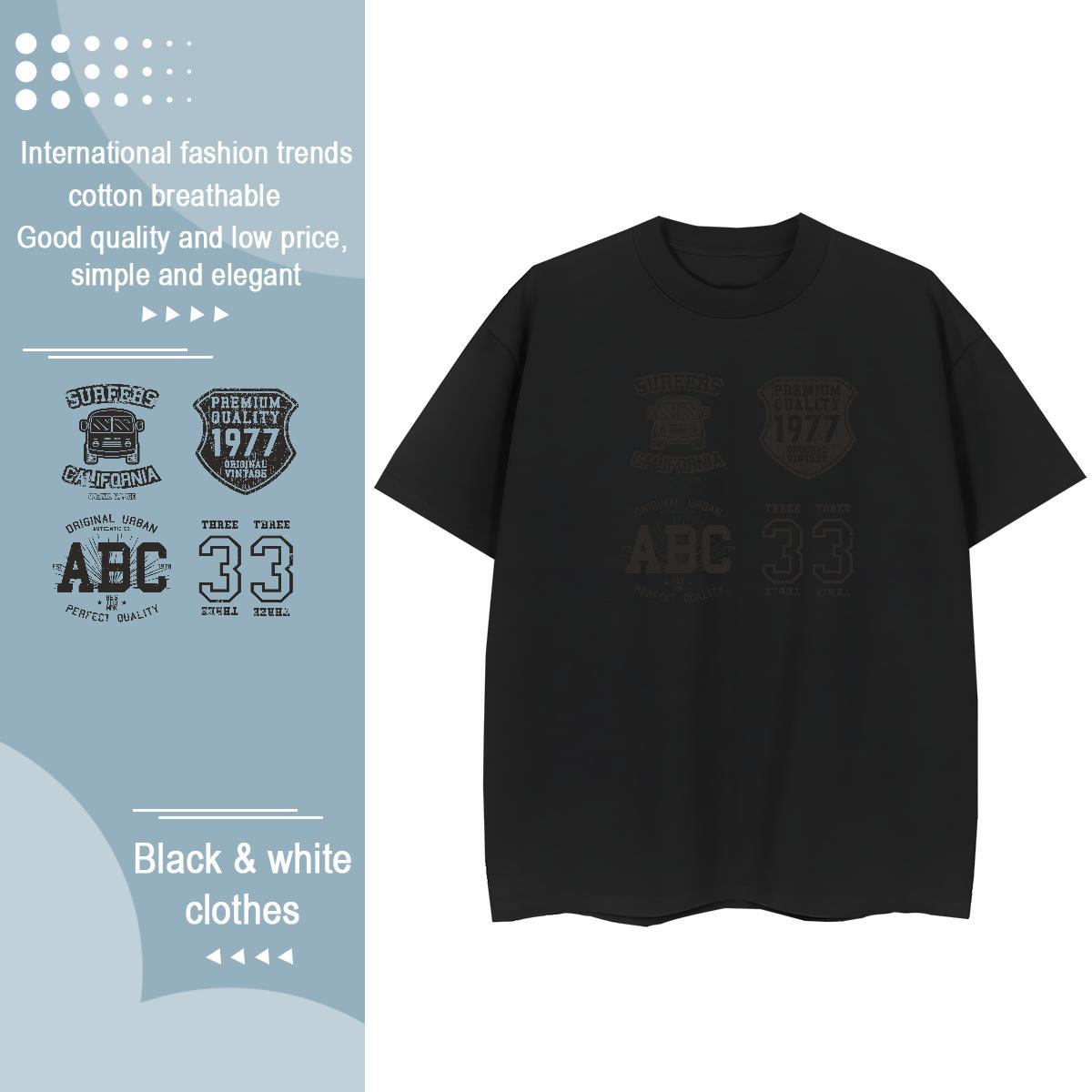 Free Shipping T-Shirts 230g 100% Cotton letter Casual Daily Wear Anime Breathable Short Sleeve Tshirt for Man Woman Custom Clothes