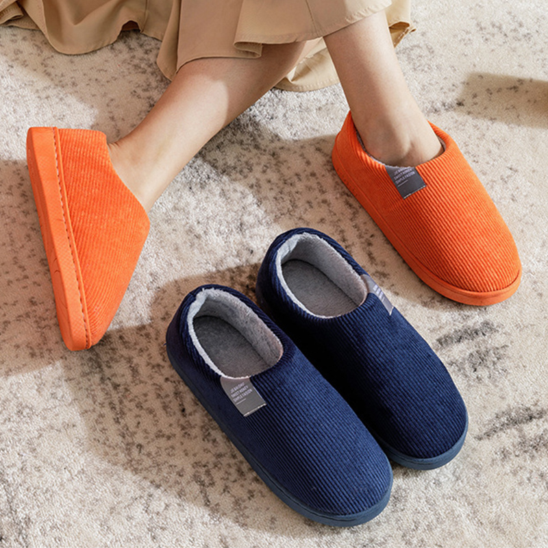 Couple Winter Style Solid Color Wrap Heel Plush Soft New Sole Warm Quality Home Cotton Shoes Women Men Casual Furry Slippers Eef3