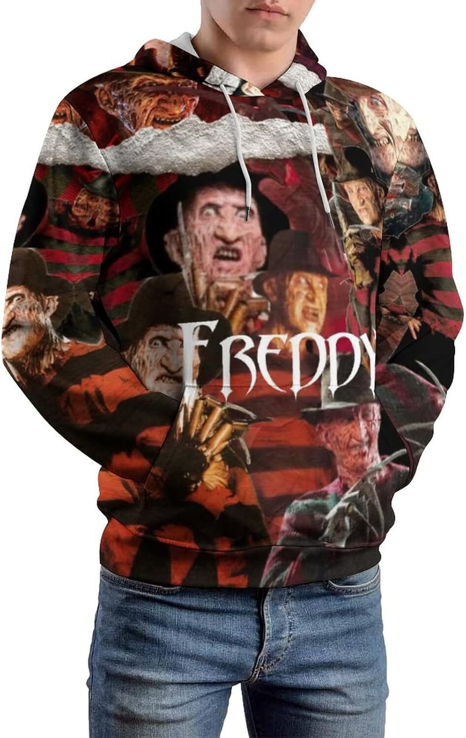 Hoodie for Mens Womens Freddy Krueger Unisex 3D Novelty Hoodies Teen Pullover Sweatshirt Casual Tracksuit with Pockets M Graphic Hoodies sweatshirt