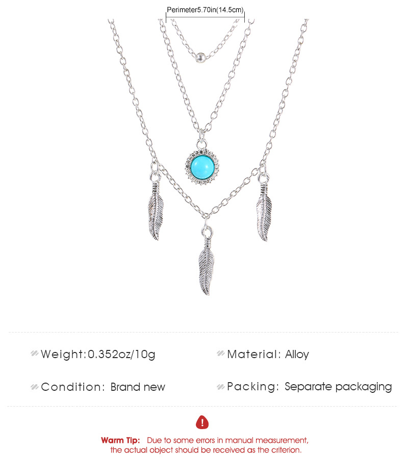 Bohemian Style Multi-Layer Turquoise Necklace with Vintage Sunflower Pendant