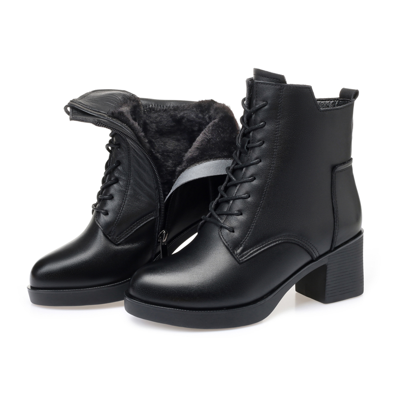 AIYUQI Women Boots Winter 2024 New Ladies Ankle Boots Genuine Leather Large Size Fashion Wool Short Boots Women