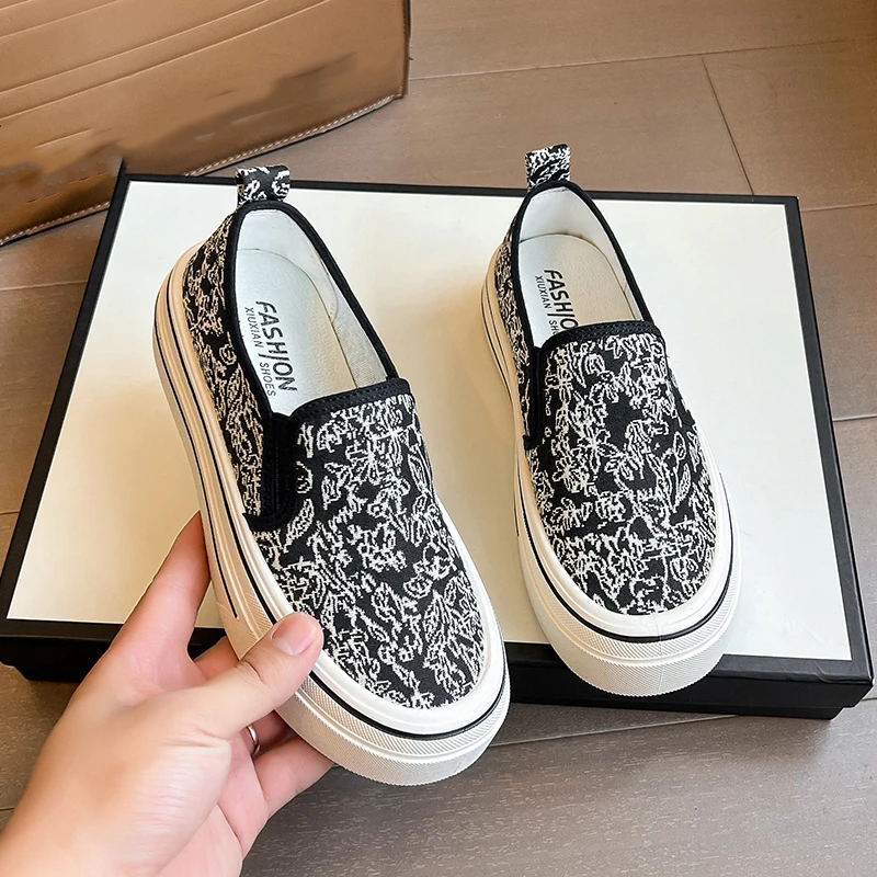 Random Print Women Flats Platform Casual Walking Sneakers New Fashion Sport Loafers Cozy Shoes Autumn 2024 Mujer atos 99f1