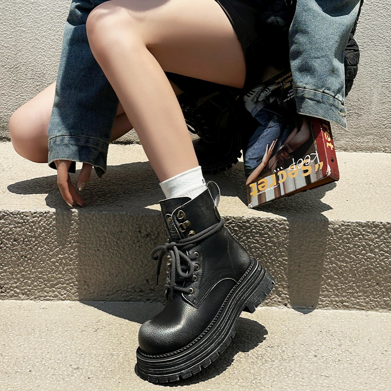 AIYUQI Boots Women Platform 2024 New Autumn Genuine Leather Fashion Retro Women Ankle Boots British Style Women's Biker Boots