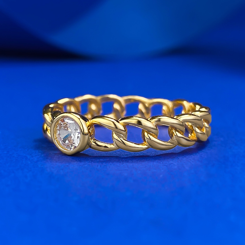 Moissanite Solitaire Ring: Sterg Sier, Round Cut, Gold, Wedding Band for Women