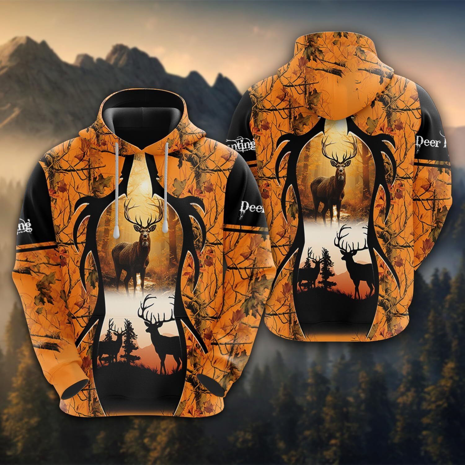 Hoodie for Mens Womens Unisex Hoodie 3D Graphic Deer Hunting Wild Deer Pullover Hooded Sweatshirt Hoodies With Pocket Series 60 Graphic