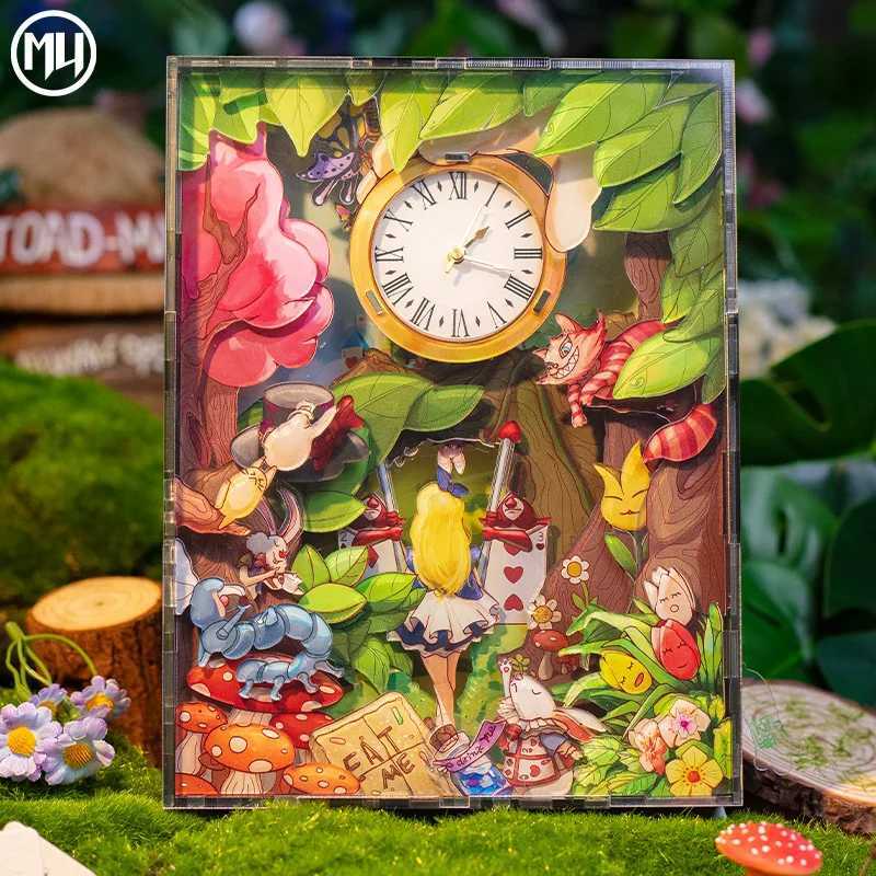 MY 3D Metal Puzzle Alices Adventures in Wonderland USB Acrylic Night Light Handle DIY Assembly Model Decoration Gfit for Friends W240903