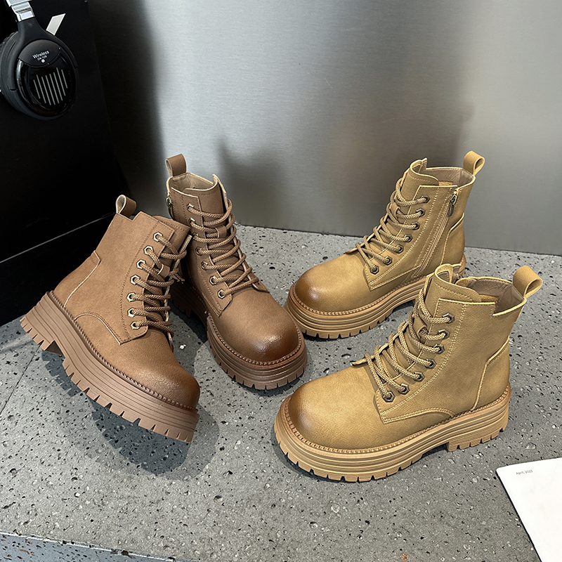 AIYUQI Ankle Boots Women 2024 Autumn New Genuine Leather Retro Women's Booties Platform Mountaineering Boots Women