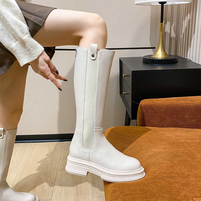 Long Martin Boots For Women Spring And Autumn Slim Long Boots With Fat Legs Mm Knight Boots With Thick Legs High Leg Womens Boots 240826
