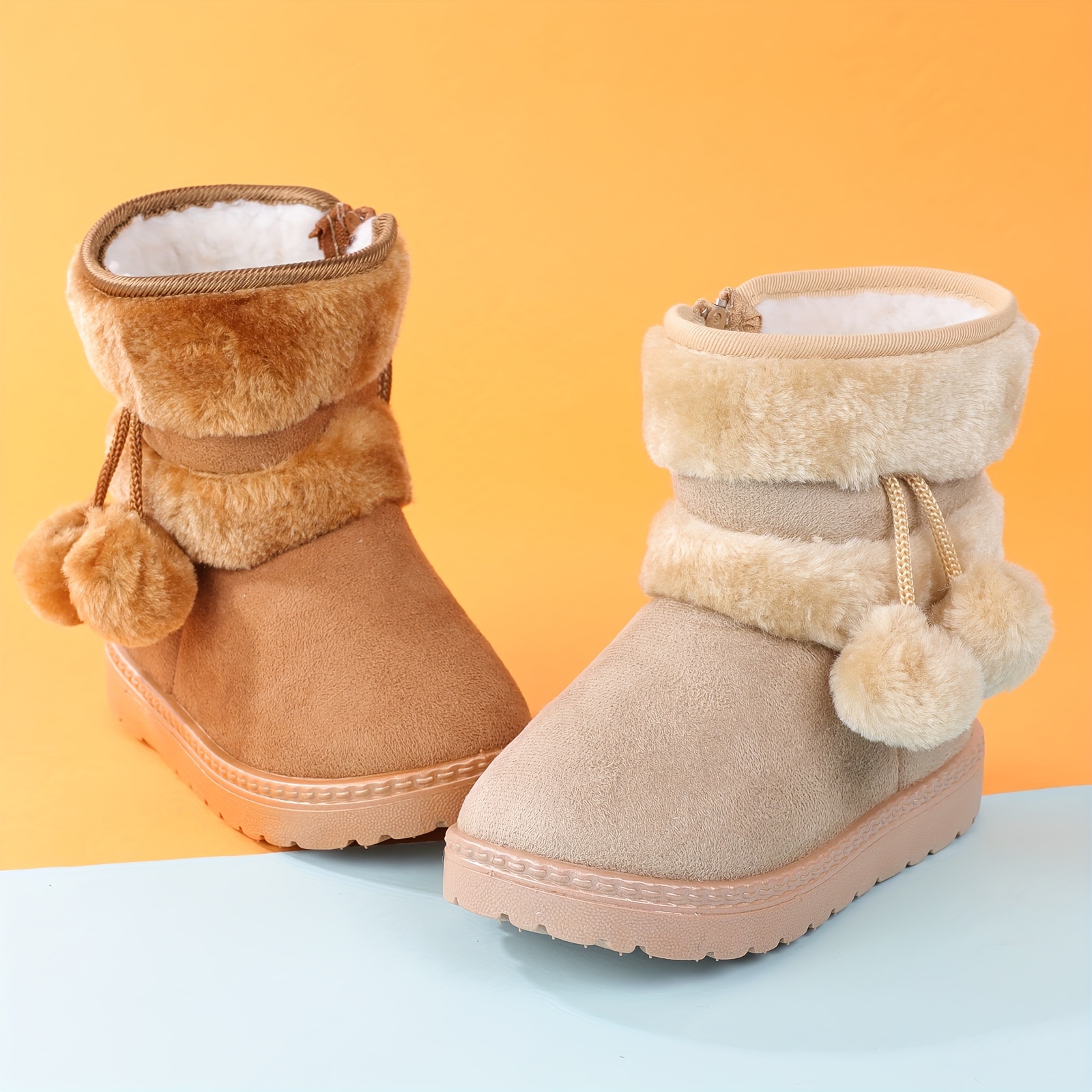 Cozy Trekking Snow Boots for Girls - Warm Fleece Lined, Non-Slip, Plush Comfy, Waterproof, Breathable, and Insulated Winter Hiking Shoes for Outdoor A