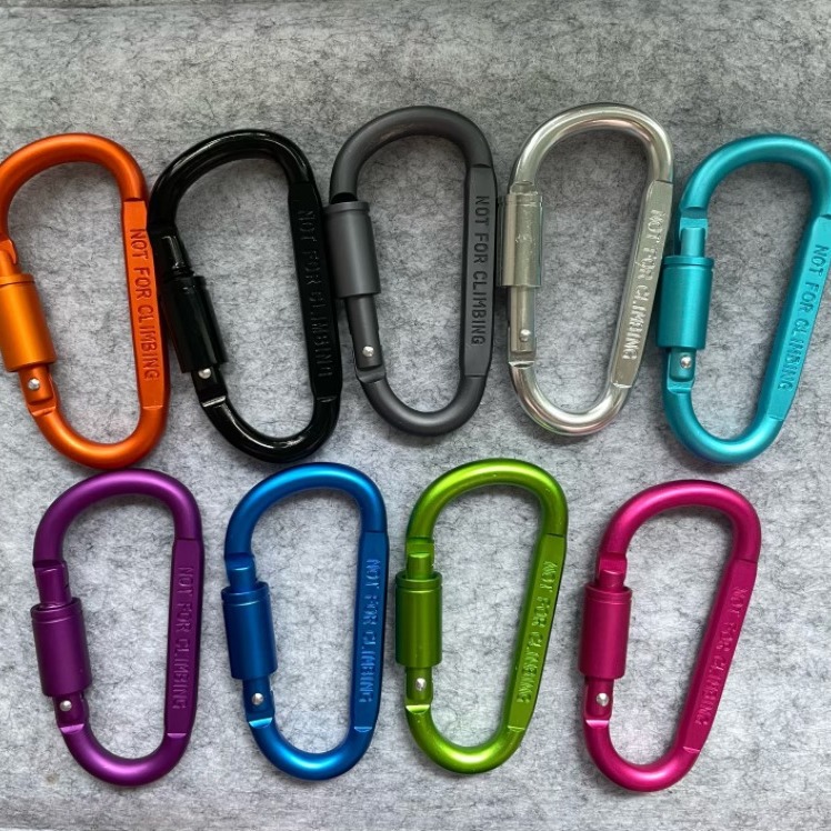 Colorful Thick 8cm D-Type Flat Belt Lock for Mountaineering - Wholesale Aluminum Alloy Carabiner