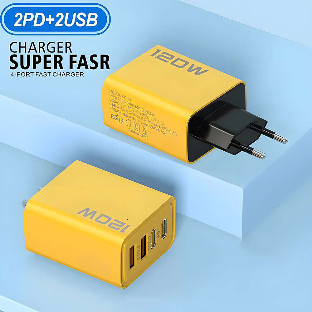 4 Ports PD Charger Quick Charge 3.0 Type C USB Phone Chargers Fast Charging Adapter For iPhone 15 14 Samsung Xiaomi Huawei