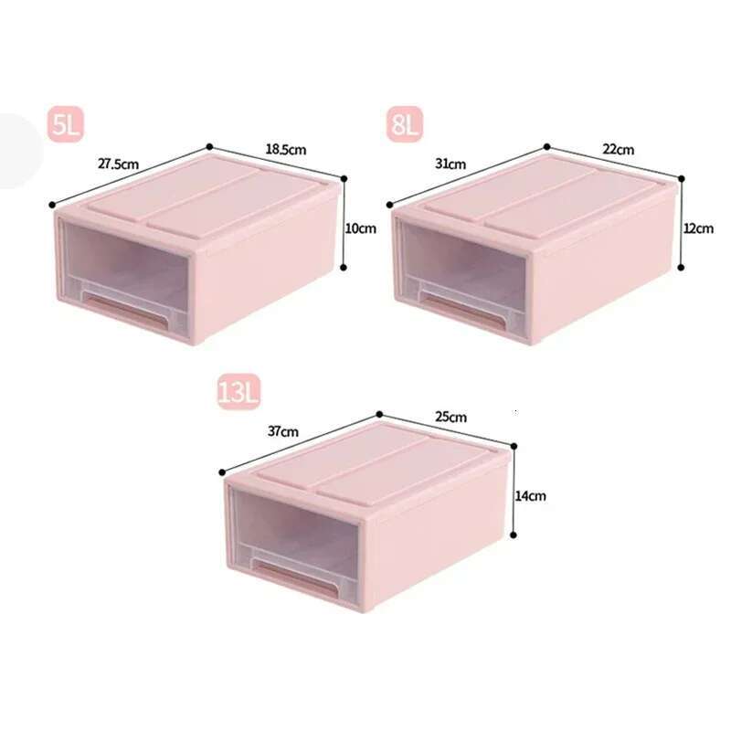 Transparent Stackable Quilt Drawer Organizer Box for Household Closet Storage