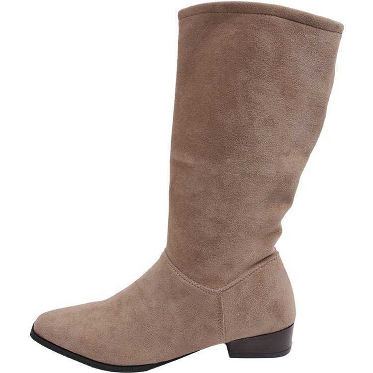 Pile Up Martin Boots Square Toe Thick Fashion Boots Knees Long Tube Boots Womens Knight Boots Slim Tall Western Cowboy Boots 240826