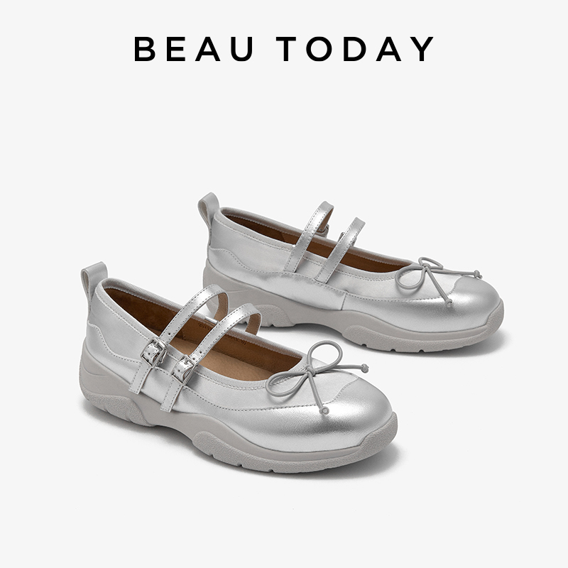 Mary BEAUTODAAY Janes Women Genuine Leather Butterfly-knot Decoration Buckle Straps New Fashion Sweet Ballet Shoes Ladies 25712 8ea1