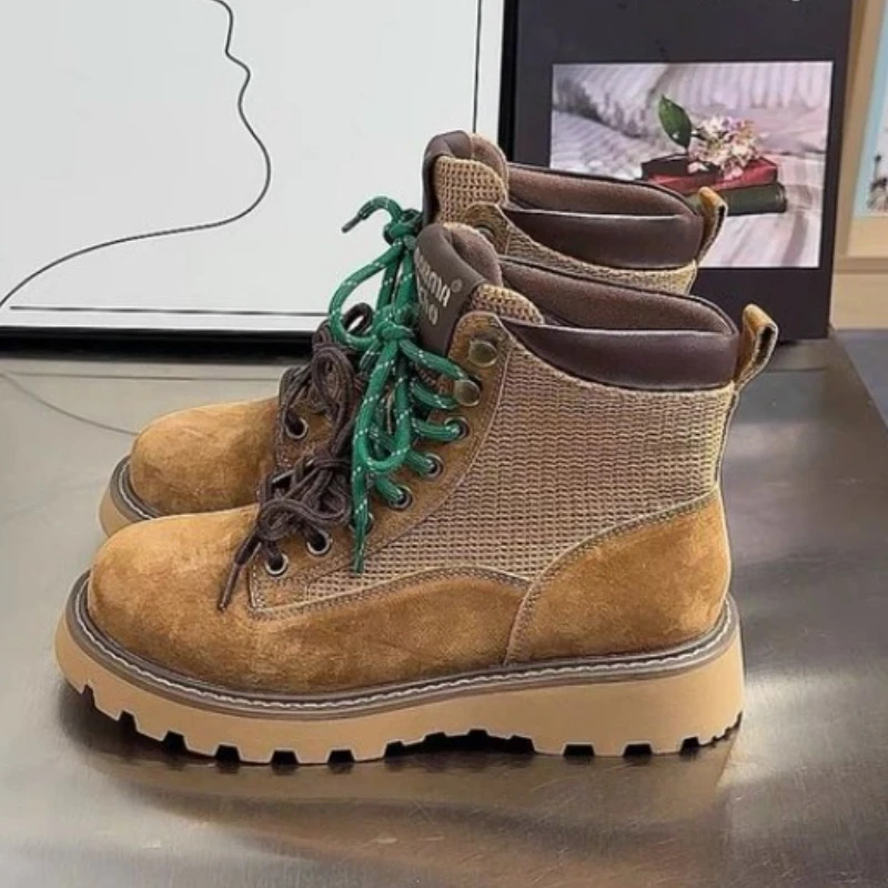 Station European Vintage Women's 2024 Autumn New Thick-Soled British Small Western Style Short Boots 9971 46c6