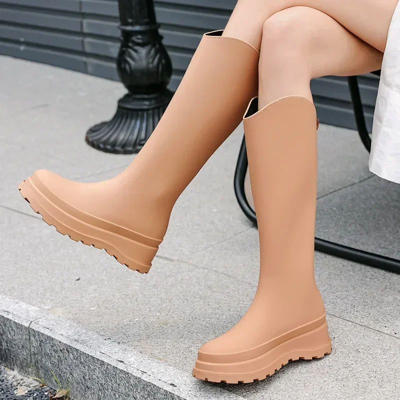 Shoes Water Women Rain Long Tube Ladies Fashion Korean Waterproof Non-slip Wear-resisting Boots Platform Rubber Work Boot fcb1 proof