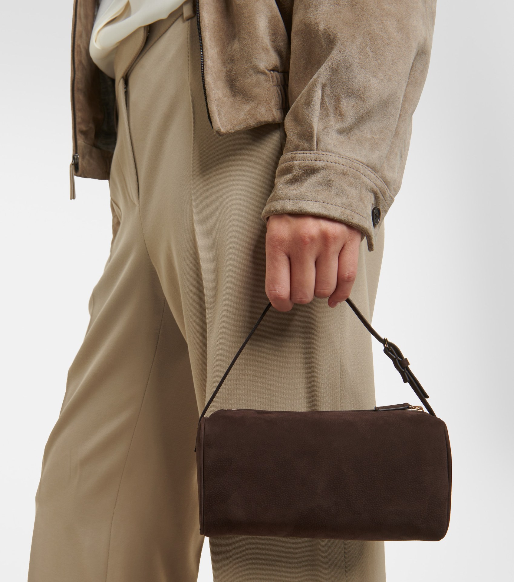 High-end Sheepskin Genuine Leather Pencil Bag Bag Pencil Bag Suede Handbag 90s Sheepskin Clutch Bag