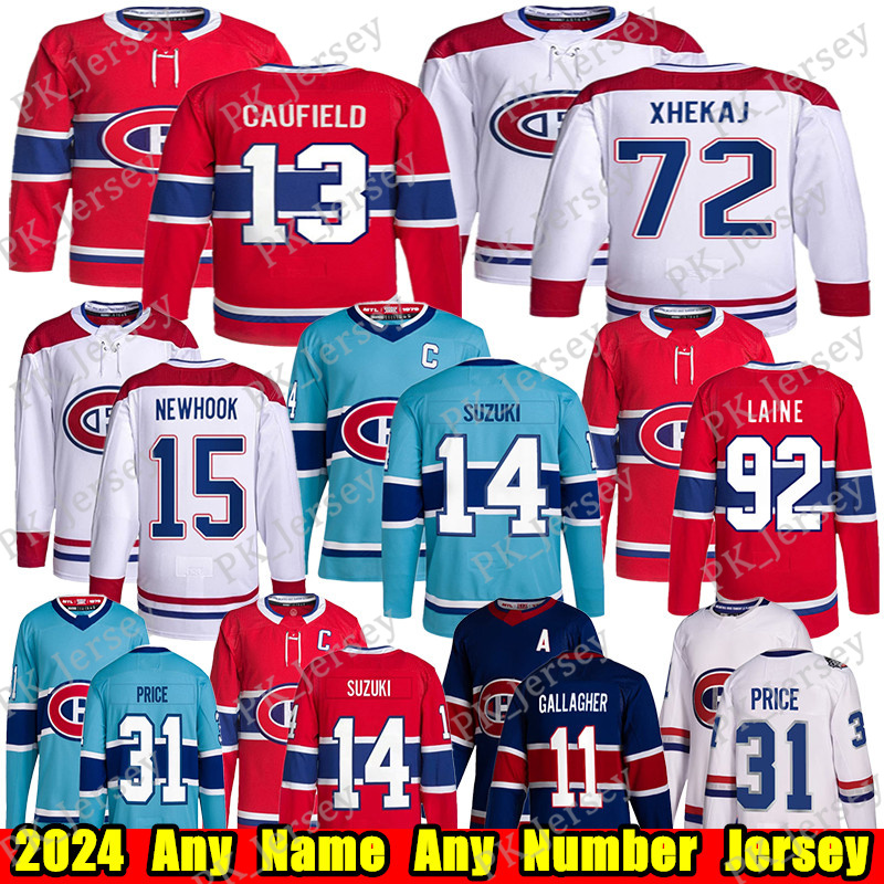 Canadiens 2024 Reverse Retro Hockey Jerseys Caufield Slafkovsky Suzuki Dach DeSmith Gallagher Monahan Price Xhekaj