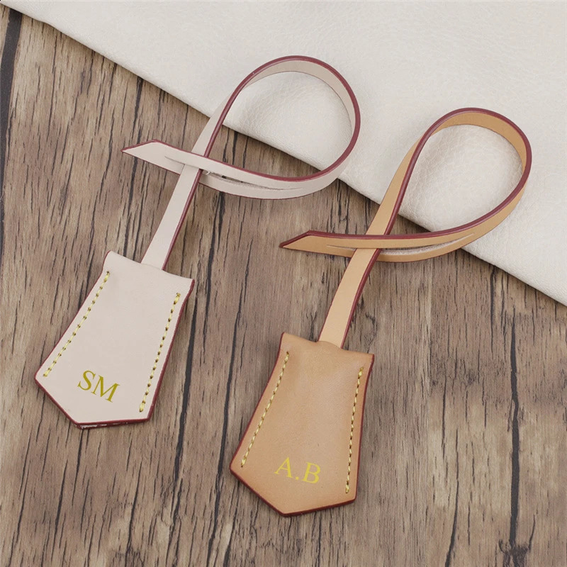 Customized letter al travel lage bag charm vegetable leather hang tag 240902 547c