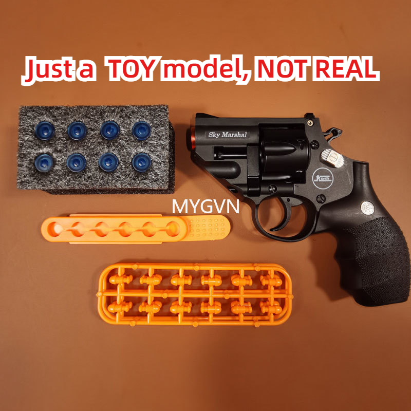 Korth Sky Marshal 9mm Revolver Toy Pistol Blaster Soft Bullet Toy Gun Shooting Model For Adults Boys Birthday Gifts CS
