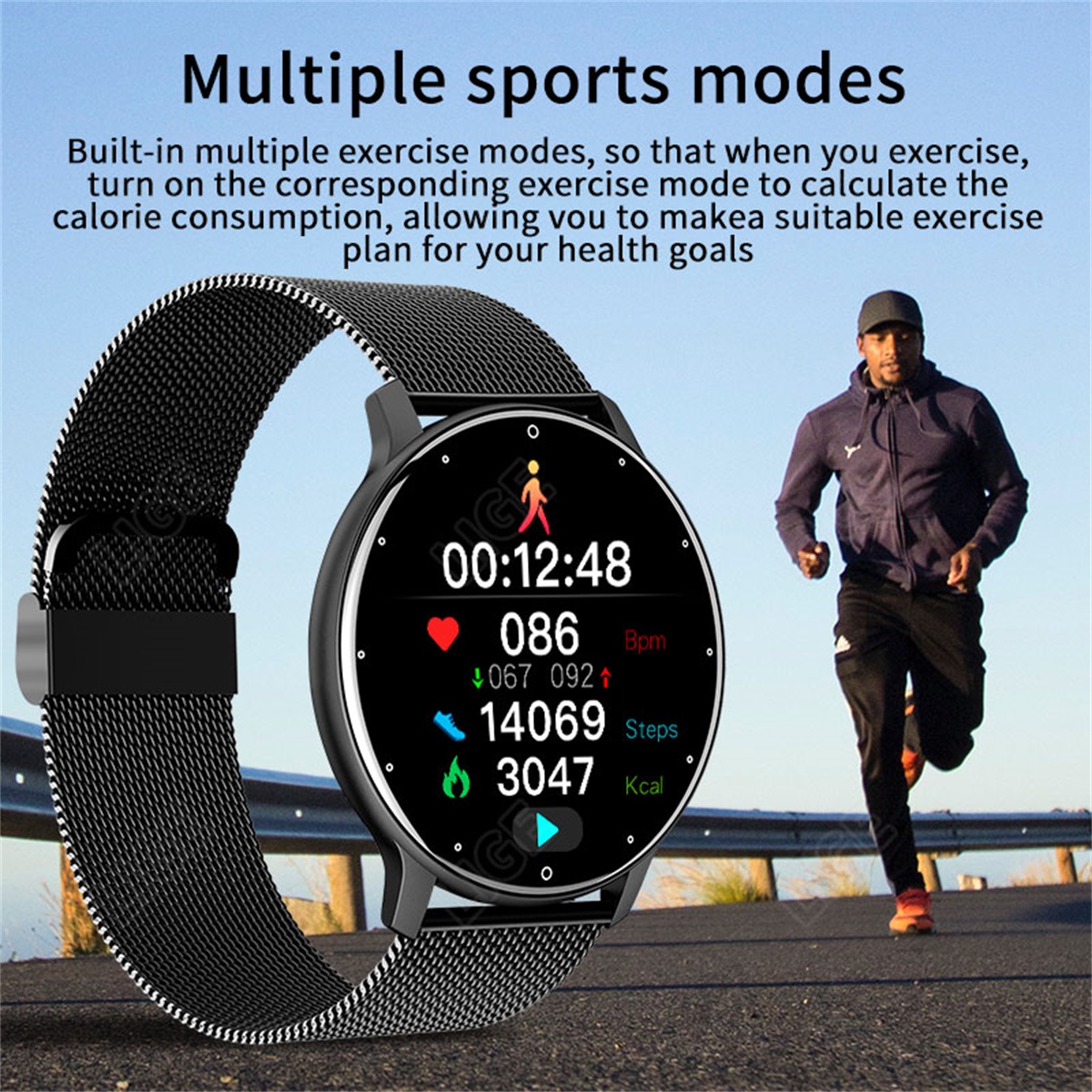LIGE smartwatch waterproof pedometer sports watch multifunctional alarm clock sleep monitoring intelligent message reminder watch