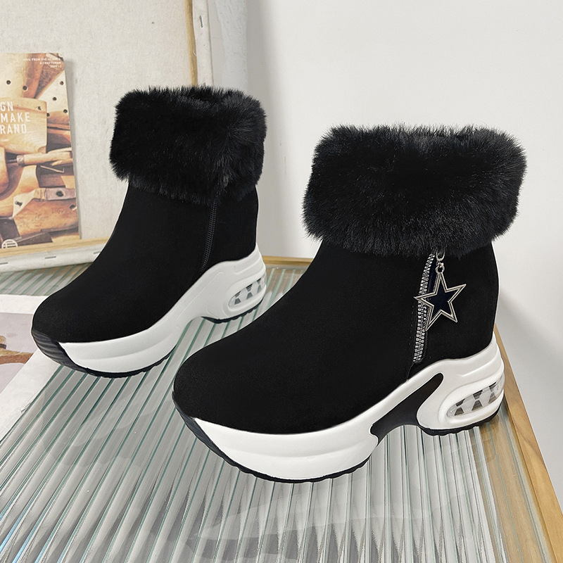 Ankle Women Boot Warm Plush Winter Shoes Woman High Heels Ladies Snow s Height Increasing 9b4a Increaing