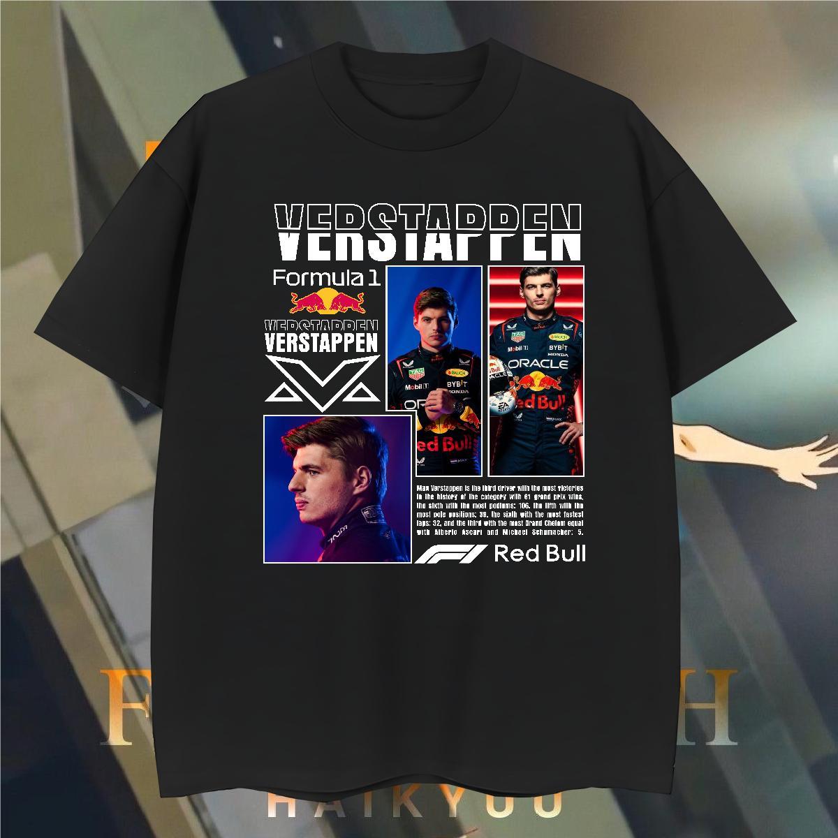 T Shirt For Man 230g 100% Cotton Verstappen Street Casual Round Neck Short Sleeve Customized Print Tshirts Stylist Loose Fit Tees