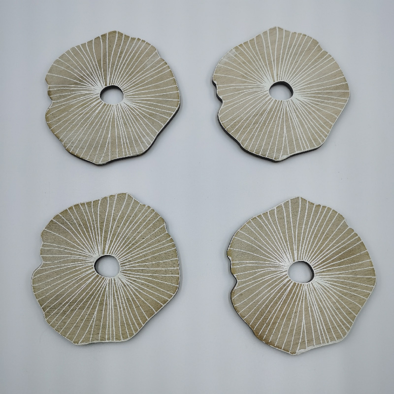 Seaside Chic Shell Design Beverage Coasters Collection for Table Protection - Pack of 4