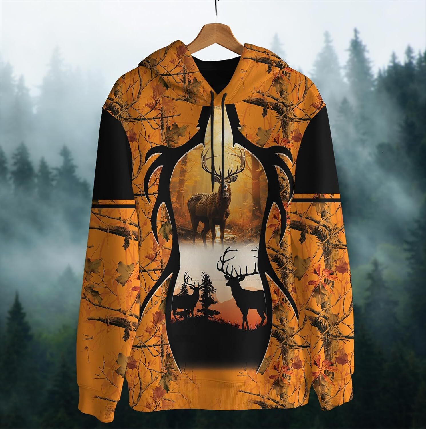 Hoodie for Mens Womens Unisex Hoodie 3D Graphic Deer Hunting Wild Deer Pullover Hooded Sweatshirt Hoodies With Pocket Series 60 Graphic