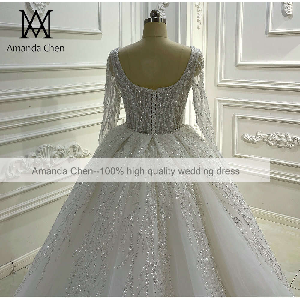 Detachable Skirt Long Sleeve Wedding Dress