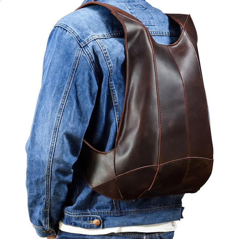 AIGO Natural Leather Backpack Men Bags Travel Anti Theft Backpack Shoulder Bag Genuine Leather School Bagpack Men Colleage Back 240903