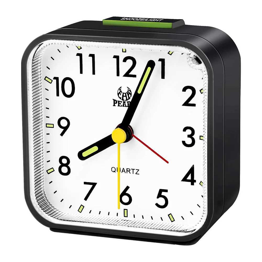 Portable Square Luminous Alarm Clock Fashion Quiet No Ticking Bedside Table Clock With Night Light Function Y240904