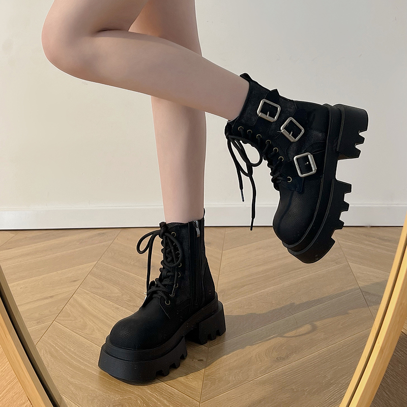 New 2024 Thick-soled Non-slip Dual-purpose Ankle Retro Women's Winter Shoes Motorcycle Boots D341 09fe