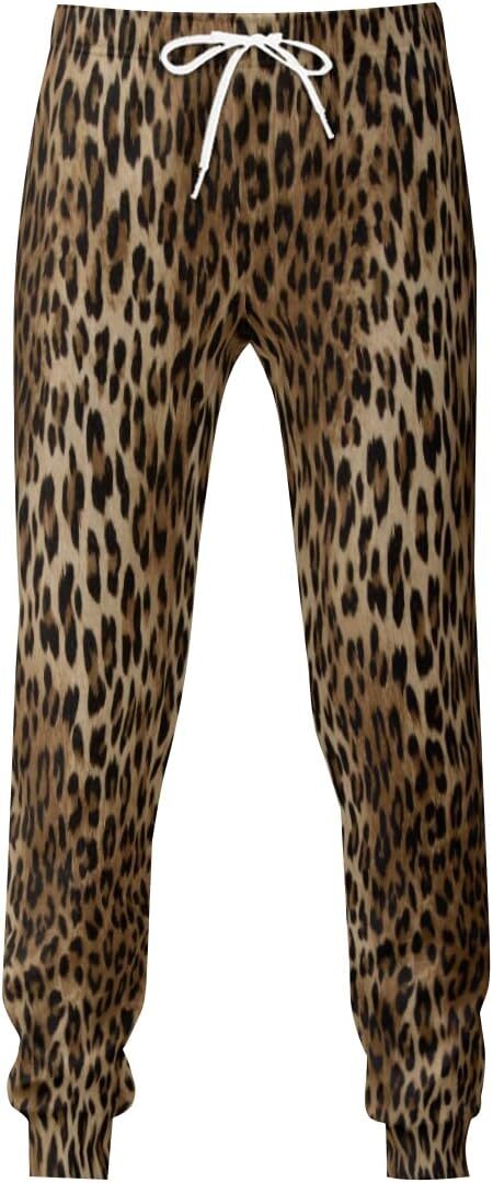2024 Sweatpants Mens Leopard Skin 3D printed patterned pants Sweatpants Loose Joggers Pants with Pockets Lightweight Workout Gym Running Mens Sweat pa