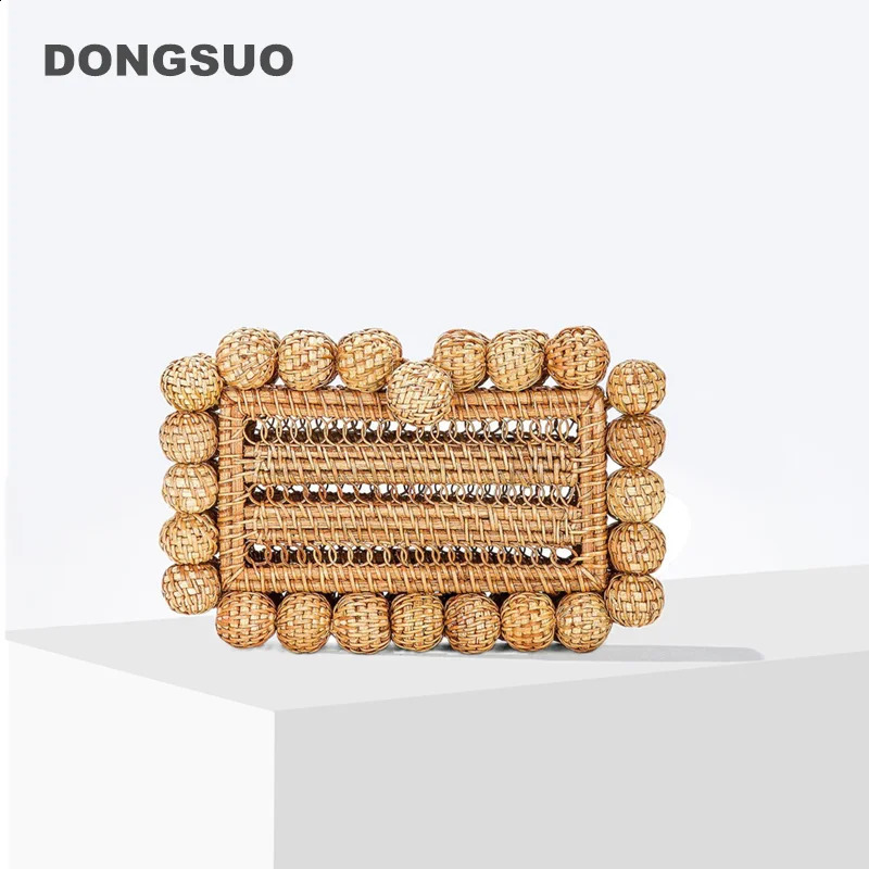 3 Women natural cane bag Rattan clutch Bag For Wedding Party Purse summer beach Wicker Handbag er 240903 4