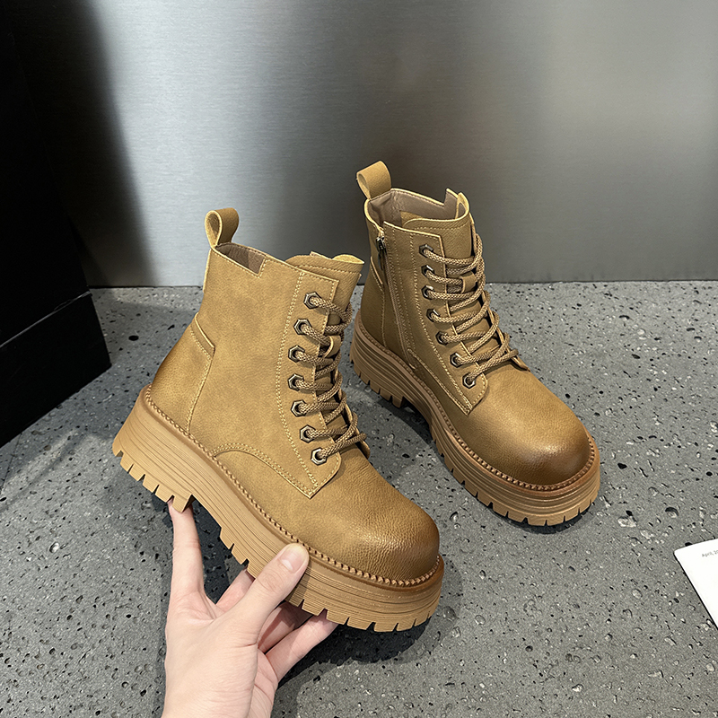 AIYUQI Ankle Boots Women 2024 Autumn New Genuine Leather Retro Women's Booties Platform Mountaineering Boots Women