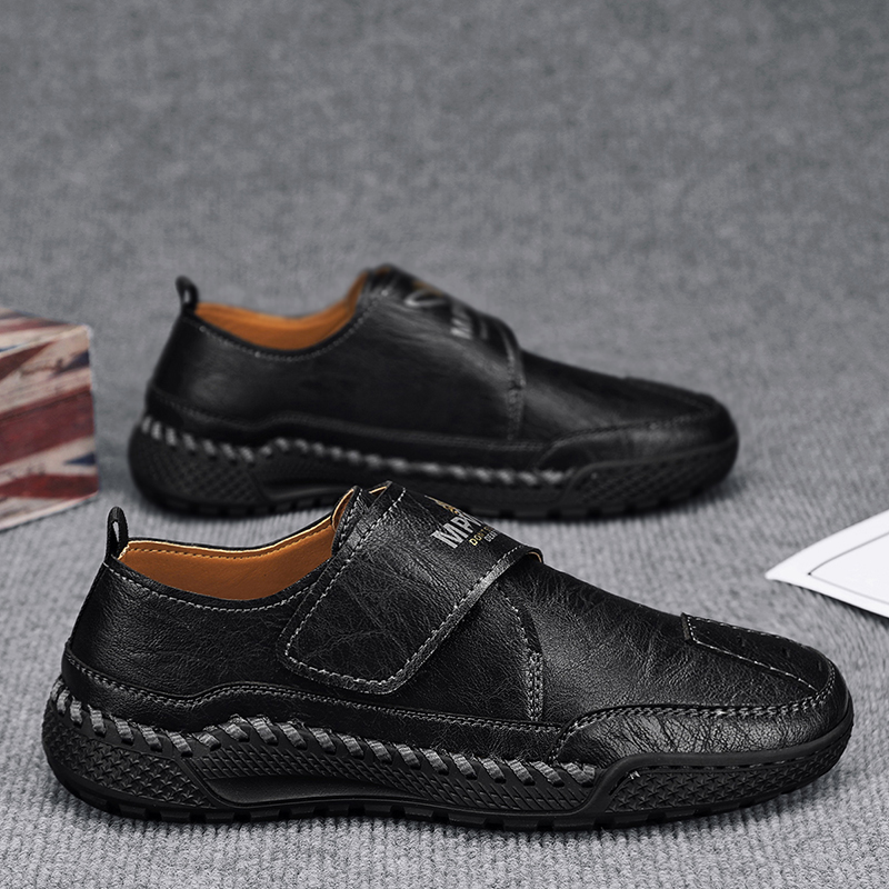 Handmade Leather Men Shoes Casual Comfortable Men Loafers Slip On Leather Shoes Men Flats Hot Sale Outdoor Walking Shoes Man