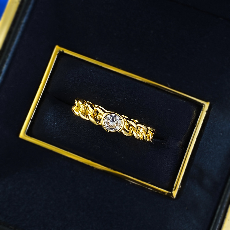 Moissanite Solitaire Ring: Sterg Sier, Round Cut, Gold, Wedding Band for Women