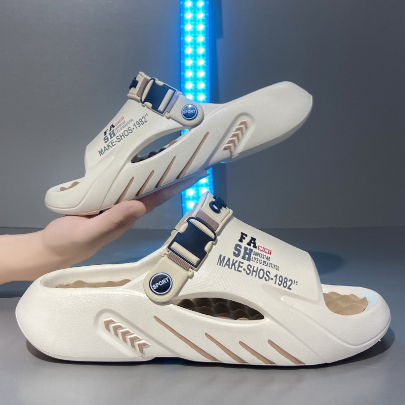 New Men's Slippers Indoor Outdoor Sandals Beach Massage Comfortable Soft Slides Casual Shoes Home Men's Sandals Big Size 46 47