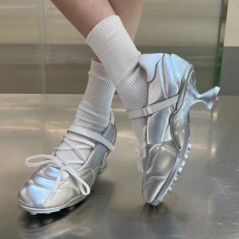 Butterfly e700d Toe Round Knot Mary Janes Cross Strap High Heel 2024 New Shallow Hollow Ballet Fashion Women Hook & Loop Shoes 48a8 493c