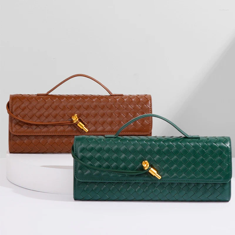 Shoulder Bags Crossbody Explosion Premium Sense Daily Women's Bag Woven Niche Design Fashion Long Clutch Plug High Qualit 781c