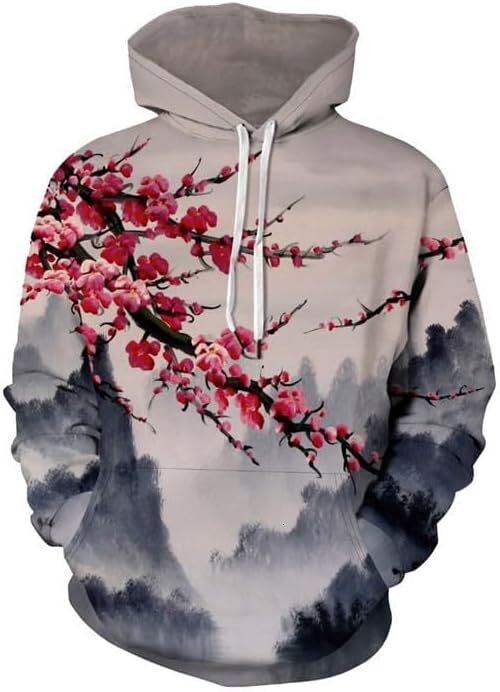 Hoodie For Mens Womens Japanese Cherry Blossoms Graphic Hoodies Men Women Fashion Funny 3D Print Clothing Outfit Clothes Free shipping